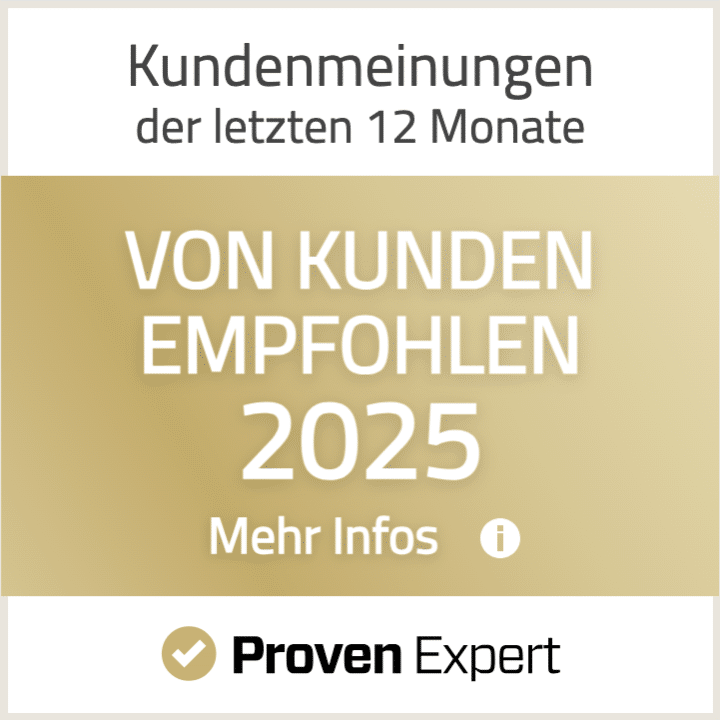 Proven Expert von Kunden empfohlen 2025 - Vorderseite